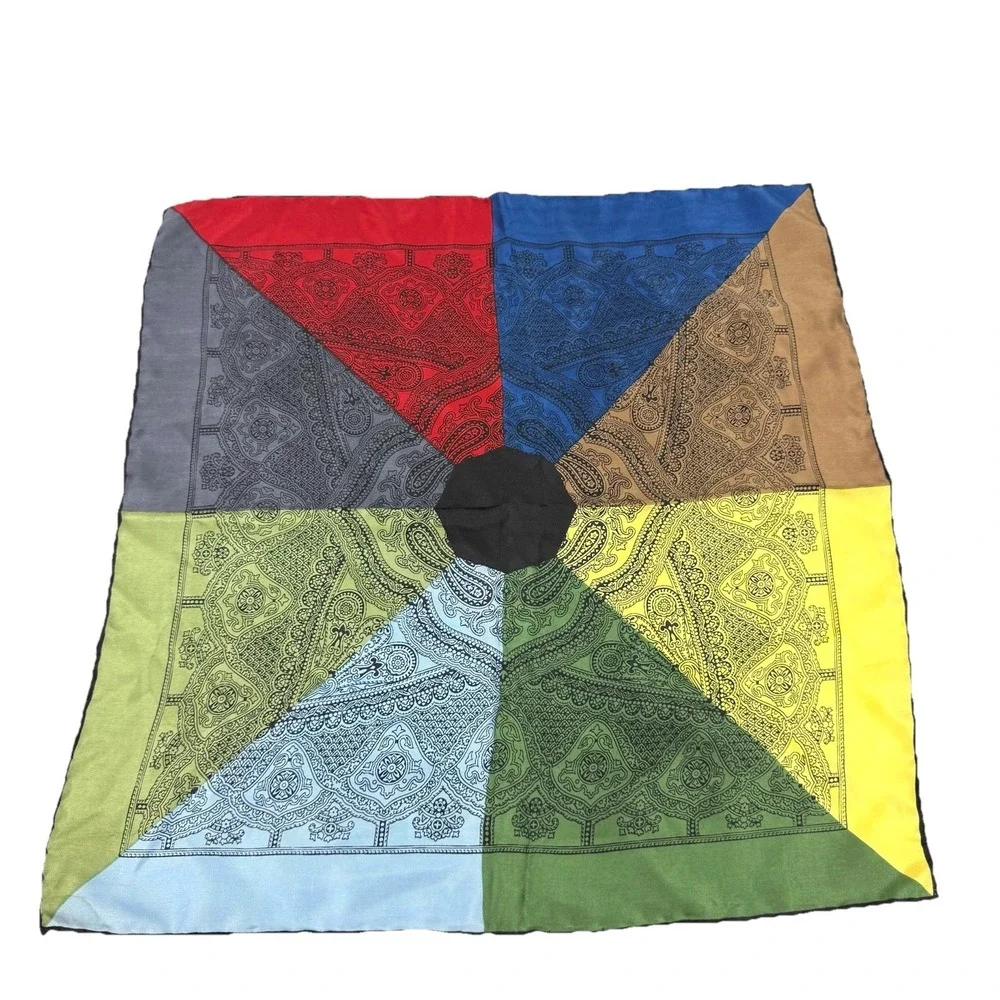 Imperial Silk Handkerchief Made In Italy Hand Rolled Square Colorful